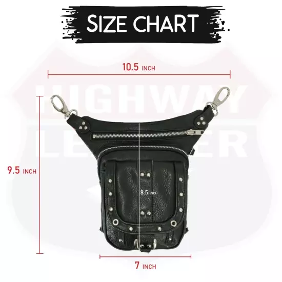 LEATHER Thigh Drop Leg Bag Gun Holster Bag Waist Bag Fanny Pack Messenger Bag 