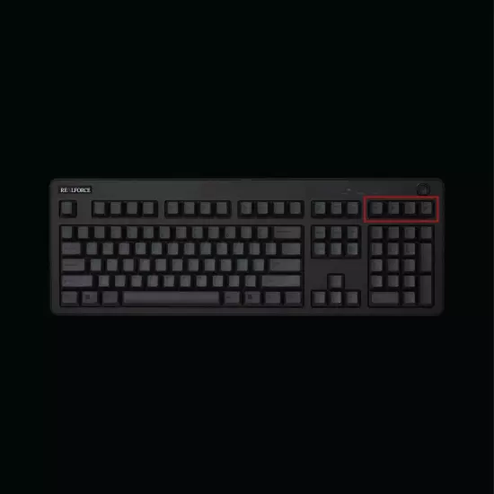 Topre REALFORCE R3/R3S US/JP Black Keycaps (4 keys) Media/Volume/Actuation Point