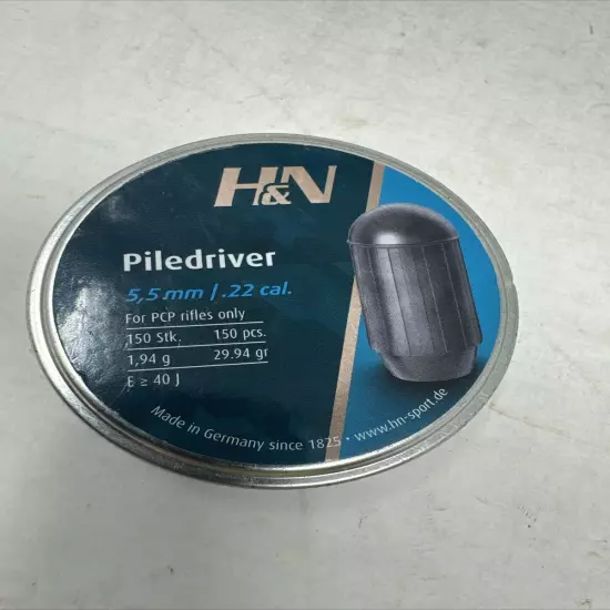 H&N Haendler & Naterman Piledriver Gun Pellet, 5.5m/.22 cal., For PCP Rifles