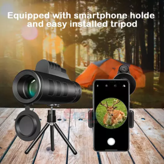 Day/Night Vision 40x60 Zoom HD Monocular Starscope Monocular Telescope + Tripod