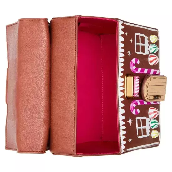 Betsey Johnson Kitsch Gingerbread House Light Up Christmas Holiday Crossbody Bag