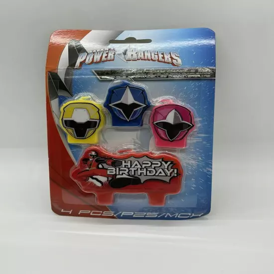 Power Rangers Cake Topper Deco Pac 20746 Red Ranger & CANDLE SET & RINGS NEW