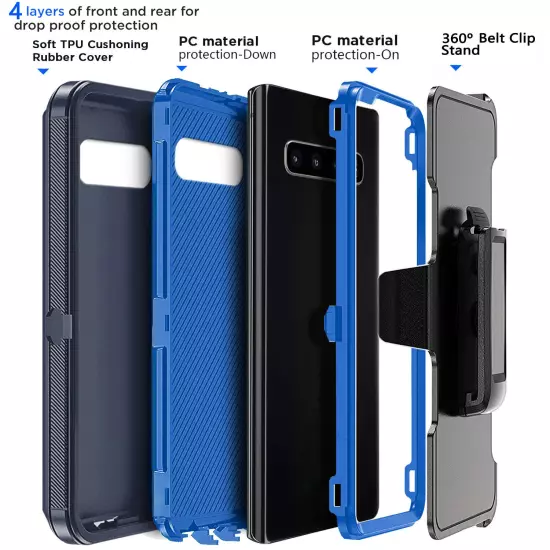 For Samsung Galaxy S10/S10+/S10e Heavy Duty Shockproof Case Cover + Belt Clip