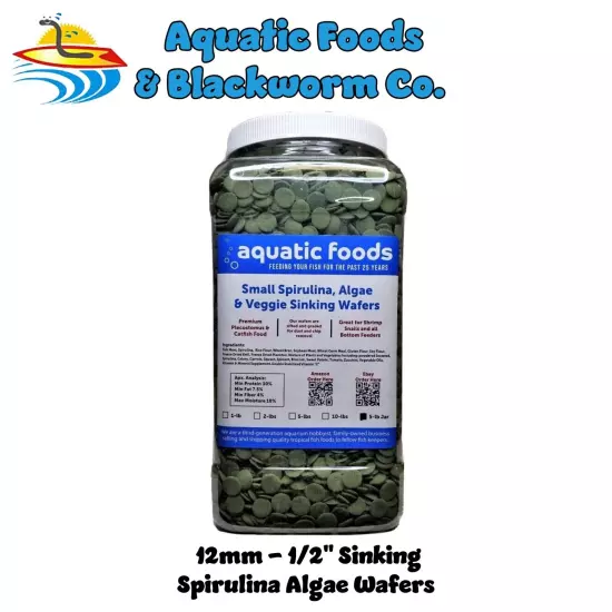 Small Sinking Wafers of Spirulina, Algae, for Shrimp, Plecos, Catfish Snails AFI