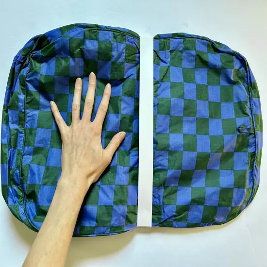 NEW! Baggu *LARGE* PACKING CUBE SET in “Jewel Checks” — Washable Recycled Nylon