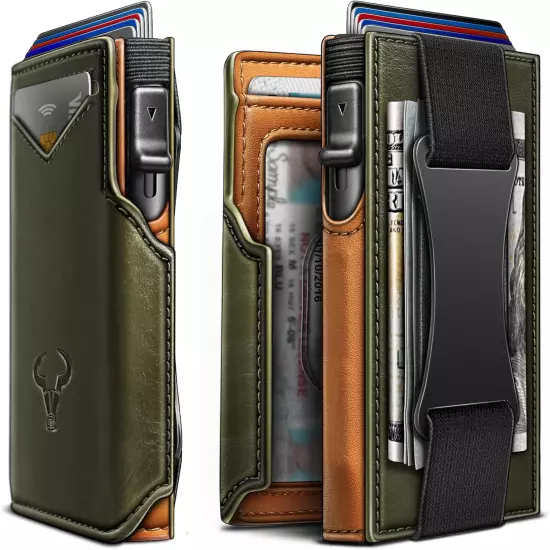 Billetera De Metal Para Hombre Con Clip Dinero Tarjetero Cartera De Bloqueo RFID