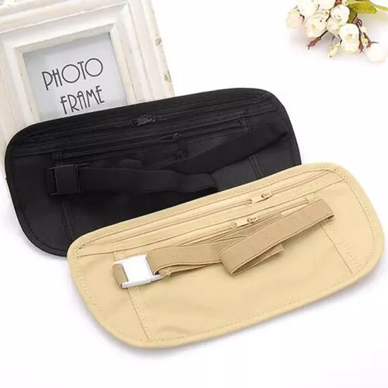 UNISEX BUM BAG MONEY TRAVEL WAIST-BELT FANNY PACK POUCH FESTIVAL ZIPPED Y8P7