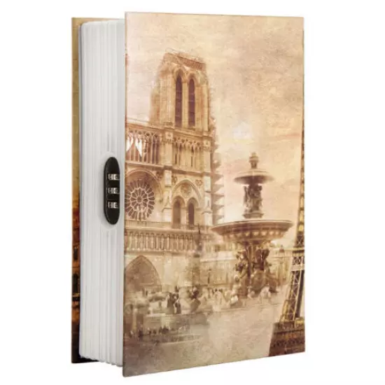 Paris Real Book Lock Box w/Combination Lock CB12362, Makes it a Great Gift Item