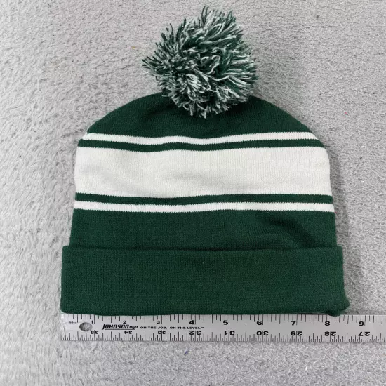 Utah Valley University Beanie Toque Adult One Size Green Pom Knit Cotton Blend