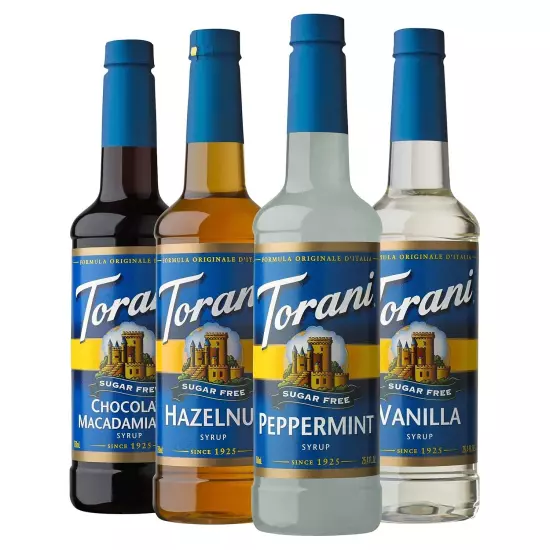 Torani Sugar Free Syrup, Holiday Variety Pack, 25.4 Fl Oz (Pack of 4) 