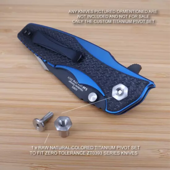 Zero Tolerance ZT0393 ZT 393 0393 ZT0393SW Knife Custom Titanium Pivot Set - RAW