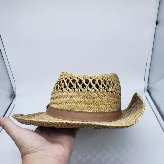 Summer Club Men’s Straw Hat Australian Styled. Size Large. Kangaroo Logo on band