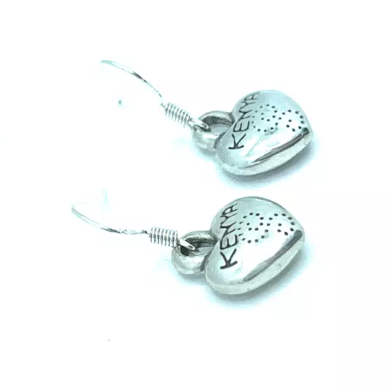 Brighton Kenya Hearts Puffed Dots Etched Silver Bright Custom Earrings