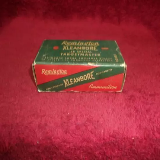  Vintage Remington Kleanbore, .38 Special Targetmaster Cal.. Ammo Box, (EMPTY) 