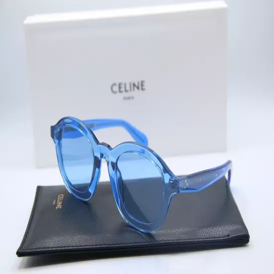 NEW CELINE CL 40018I 84V CLEAR BLUE AUTHENTIC FRAMES SUNGLASSES 47-23