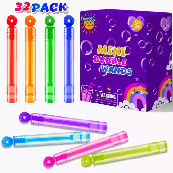 Kids Party Goodie Gift Bag Stuffer Fillers,32 Pack Mini Bubble Wand... 