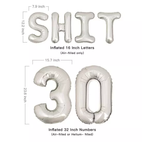 30th Birthday Balloons Funny 30th Birthday Decorations for her-So Happy IM Th...