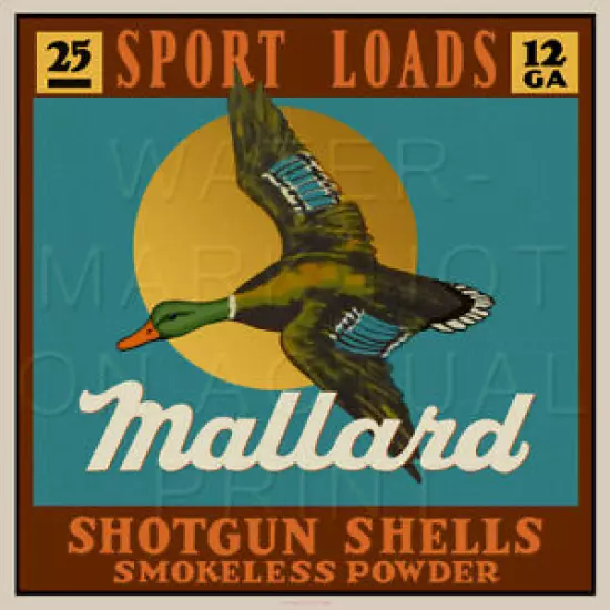 Reproduction Vintage Mallard Sport Shells Shotgun Shell Box Label Canvas Print