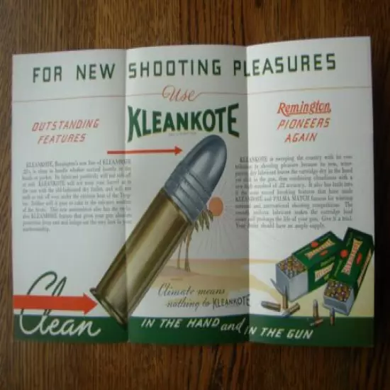 VINTAGE REMINGTON DUPONT KLEANKOTE BROCHURE FORM 606-3-36