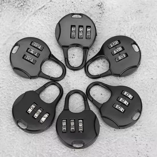 6pcs Portable 3 Digit Password Padlock Anti Theft Lock For Backpack Statione WYD