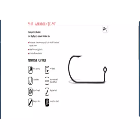 VMC ABERDEEN 9147 JIG FISHING HOOKS ALL SIZES / sea,boat, beach, coarse, fishing