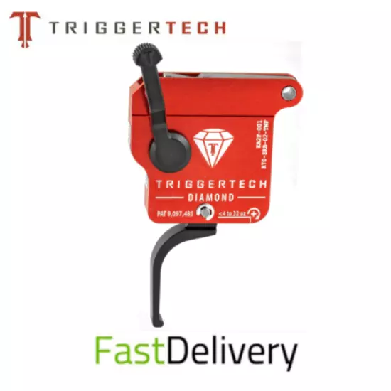 TriggerTech Diamond Flat Clean Blk/Red Single Stage Trigger, Fits Remington 700