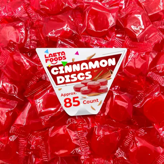 Cinnamon Hard Candy Discs Individually Wrapped 1 Pound Bag Approx 85 Count