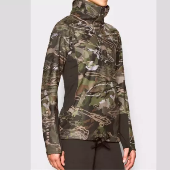 Under Armour Woman Early Season 1/2 Zip Long Sleeve Top Forest Camo XXL NWT $110