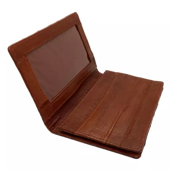 Genuine Eel Skin Leather Business Card ID Wallet Credit Card Case