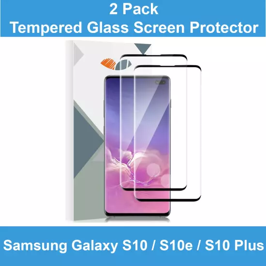 2 Pack Full Tempered Glass Screen Protector For Samsung Galaxy S10 S10e S10 Plus