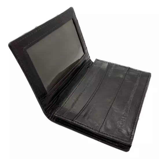 Genuine Eel Skin Leather Business Card ID Wallet Credit Card Case