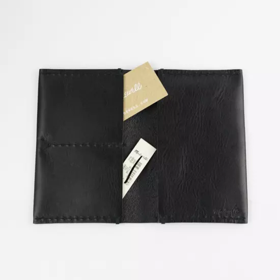 New MADEWELL The Leather Passport Case in True Black Monogram ND