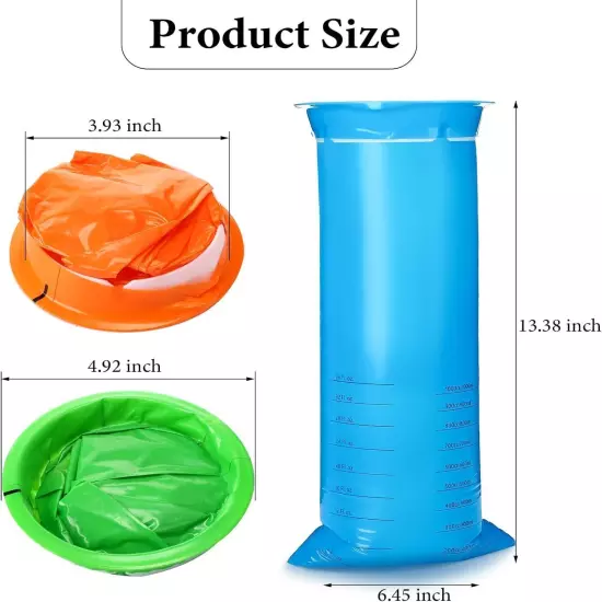 30 Pack Barf Bags Disposable, Puke Bags, 1000ml High Density Vomit Bags 6 colors