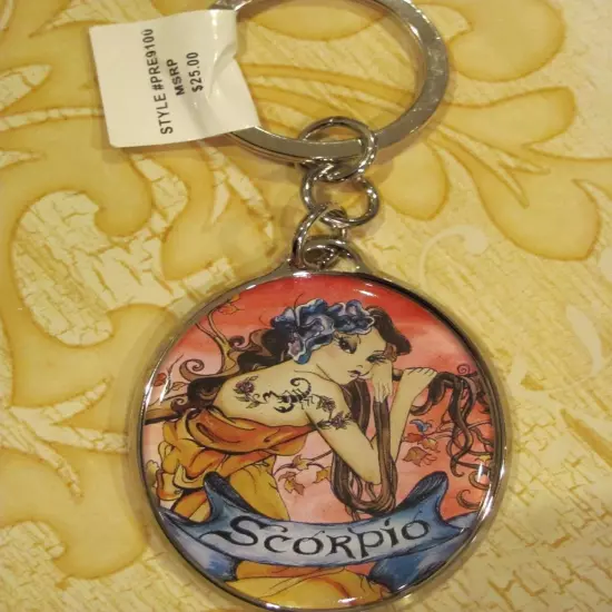 1990’s Isabella Fiore Tattoo Printed Zodiac Sign Keychain - RARE MSRP $25.00 NWT