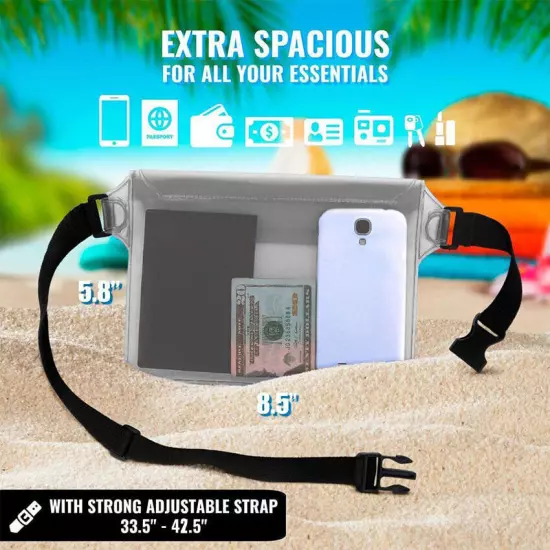 Underwater Waterproof Waist Bag Wallet Pouch Cycling PVC Beach Swimming Dry Case