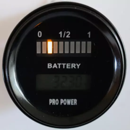 24 Volt LED Battery Indicator w/ LCD Volt Display Works On New Type Batteries MR