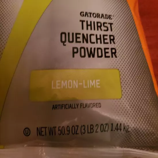 Gatorade Lemon Lime Thirst Quencher Powder Mix, 50.9 Oz 6 Gallons Mix Exp 01/24