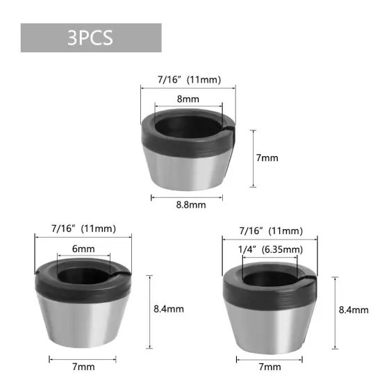 1PC/3PCS/5PCS 6mm 6.35mm 8mm Router Bit Collet Chuck Clamping Nut Adapter CNC