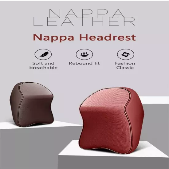 PU Leather Car Headrest Head Neck Rest Pillow Car Seat Head Support Pillow Neck 