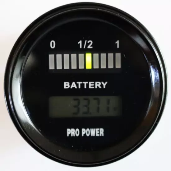 24 Volt LED Battery Indicator w/ LCD Volt Display Works On New Type Batteries MR