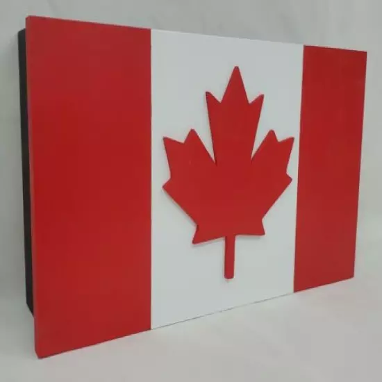 19" Canadian Flag handgun concealment cabinet hidden pistol gun storage Canada