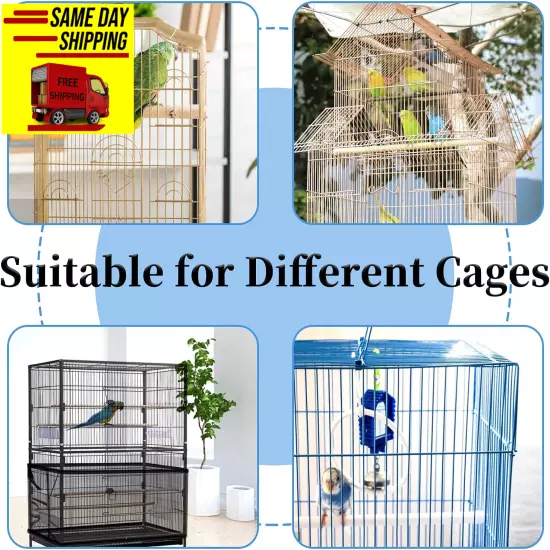 Daoeny Large Bird Cage Cover, Bird Cage Seed Catcher, Adjustable Soft Airy Nylon