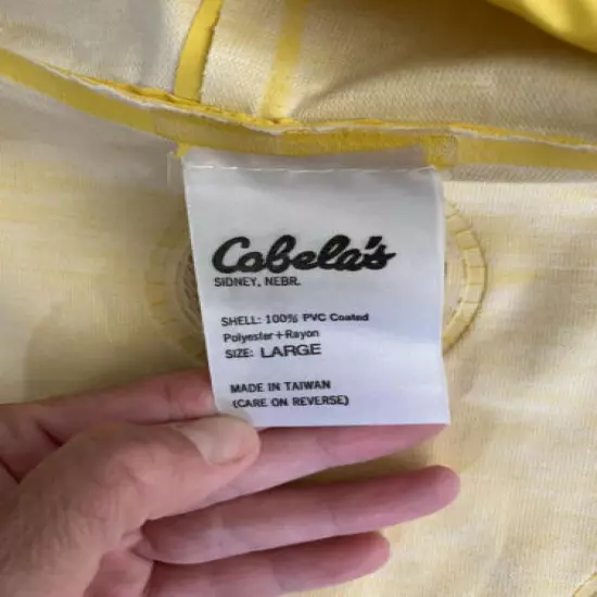 Vintage Cabela's Womens Sz Lg PVC Coated Jacket & Bib Overalls Sealed Seamed EUC