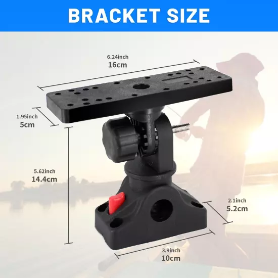 Fish Finder Mounts for Boat, 360° Adjustable Fish Finder Mounting Brackets, D...