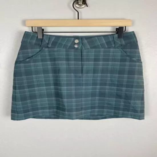 NWT Women's Nike Golf Gray/Blue Plaid Dri-Fit Skort Size 4