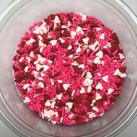 Valentine Hearts and Sprinkle Mix Red Pink White Topping Sprinkles 6 pound