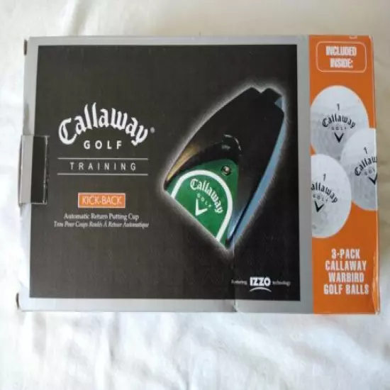 Callaway Training KICK-BACK Automatic Return Putting Cup + 3-PACK Callaway balls