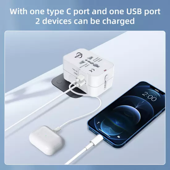 Universal Travel Adapter Power One International Wall Charger AC Plug Adaptor 