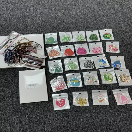 High quality set of 1 Box 24 Pairs earrings and 1 Box 44 Pices hair ties