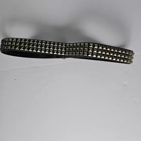 Black Studded Belt Mens Size 36 Genuine Bonded Leather Y2K Punk Goth Emo Scene